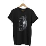 Türkiye Bozkurt Göktürkçe Türk Yazısı ve Kurt Baskılı Regular Fit %100 Pamuk T-Shirt - 3XL - Siyah
