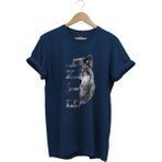 Türkiye Bozkurt Göktürkçe Türk Yazısı ve Kurt Baskılı Regular Fit %100 Pamuk T-Shirt - XL - Lacivert