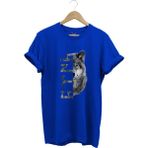 Türkiye Bozkurt Göktürkçe Türk Yazısı ve Kurt Baskılı Regular Fit %100 Pamuk T-Shirt - XL - Saks Mavi