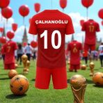 Türkiye Hakan Çalhanoğlu 2026/28 Milli Takım Forma T-Shirt Özel Tasarım Yeni Sezon - 11 - 12 Yaş - Kırmızı