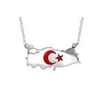 Türkiye Harita Gümüş Kolye