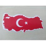 Turkıye Harıtası Stıcker 10,5X4,5Cm Turk Bayragı Stıcker - Ayyıldız Cıkartması, Ay Yıldız Etıketı