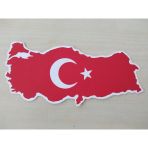 Turkıye Harıtası Stıcker 20X8,5Cm Turk Bayragı Stıcker - Ayyıldız Cıkartması, Ay Yıldız Etıketı
