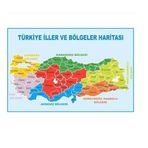 Türkiye İller ve Bölgeler Haritası, Vinil Branda, 70x100 cm