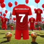 Türkiye Kerem Aktürkoğlu 2026/28 Milli Takım Forma T-Shirt Özel Tasarım Yeni Sezon - 2 - 3 Yaş - Kırmızı