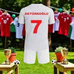 Türkiye Kerem Aktürkoğlu Milli Takım Çocuk Forması 2026 Fıfa Dünya Kupası Avrupa - 9 - 10 Yaş - Beyaz