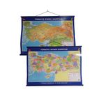 Türkiye Siyasi Ve Fiziki Haritası 50x70 Cm Çift Taraflı YM000149THC