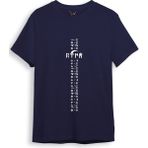 Türkiye Türk Yazısı ve Göktürk Alfabesi Sembolleri Ay Yıldız ve Hilal Baskılı Regular Fit T-Shirt - 2XL - Lacivert