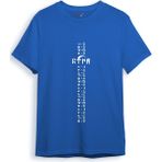 Türkiye Türk Yazısı ve Göktürk Alfabesi Sembolleri Ay Yıldız ve Hilal Baskılı Regular Fit T-Shirt - Saks Mavi
