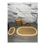 Türkmen Ev Tekstil Antrasit Jüt ,hasır Büyük Boy Banyo Takımı ,40 X 45çamaşır Sepeti ,büyük Paspas,banyo Seti