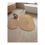 Türkmen Ev Tekstil Hasır jüt Hasır Büyük Boy4 lüBanyo Takımı ,Banyo paspas takımı,Banyo sepeti ,Paspas, sepet takımı