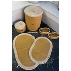 Türkmen Ev Tekstil Jüt Hasır Banyo seti ,40 x 45 çamaşır sepeti ,Banyo paspası,makyaj sepeti,Kirli sepeti, Banyo,dekor