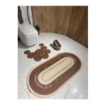 Türkmen Ev Tekstil jüt Hasır Büyük Boy Siyah Banyo Takımı ,Banyo paspas takımı, Banyo sepeti ,Paspas, sepet takımı,