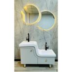 Türkmen Yapı Dekorasyon Abdest Lavabolu Banyo Dolabı 45x115 - açık gri