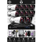 TURKNO 10 Kameralı Karia 10 Dış Kamera Set 2 TB HDD Full HD Gece Görüşlü Güvenlik Kamerası Sistemi