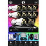 TURKNO 10 Kameralı Karie 10 Dış Kamera Set 2 TB HDD Full HD Renkli Gece Görüşlü Güvenlik Kamerası Sistemi