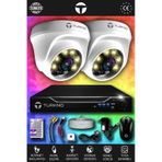 TURKNO 2 Kameralı Domie 2 İç Kamera Set 100 GB HDD Full HD Renkli Gece Görüşlü Güvenlik Kamerası Sistemi
