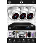 TURKNO 3 Kameralı Domia 3 İç Kamera Set 2 TB HDD Full HD Gece Görüşlü Güvenlik Kamerası Sistemi