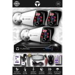 TURKNO 3 Kameralı Karia 3 Dış Kamera Set 2 TB HDD Full HD Gece Görüşlü Güvenlik Kamerası Sistemi