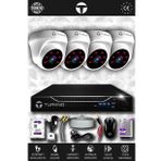 TURKNO 4 Kameralı Domia 4 İç Kamera Set 2 TB HDD Full HD Gece Görüşlü Güvenlik Kamerası Sistemi