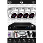 TURKNO 4 Kameralı Domia 4 İç Kamera Set HDD'siz Full HD Gece Görüşlü Güvenlik Kamerası Sistemi