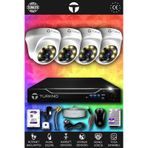 TURKNO 4 Kameralı Domie 4 İç Kamera Set 100 GB HDD Full HD Renkli Gece Görüşlü Güvenlik Kamerası Sistemi