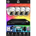 TURKNO 4 Kameralı Domie 4 İç Kamera Set 500 GB HDD Full HD Renkli Gece Görüşlü Güvenlik Kamerası Sistemi