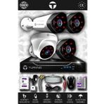 TURKNO 4 Kameralı Galia 1 İç Kamera Set 250 GB HDD Full HD Gece Görüşlü Güvenlik Kamerası Sistemi