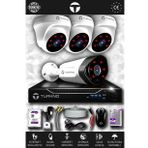 TURKNO 4 Kameralı Galia 3 İç Kamera Set 2 TB HDD Full HD Gece Görüşlü Güvenlik Kamerası Sistemi