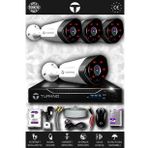 TURKNO 4 Kameralı Galia 4 Dış Kamera Set 2 TB HDD Full HD Gece Görüşlü Güvenlik Kamerası Sistemi