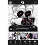 TURKNO 4 Kameralı Karia 1 İç Kamera Set 2 TB HDD Full HD Gece Görüşlü Güvenlik Kamerası Sistemi