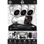 TURKNO 4 Kameralı Karia 3 İç Kamera Set 2 TB HDD Full HD Gece Görüşlü Güvenlik Kamerası Sistemi