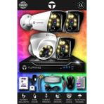 TURKNO 4 Kameralı Karie 1 İç Kamera Set 250 GB HDD Full HD Renkli Gece Görüşlü Güvenlik Kamerası Sistemi