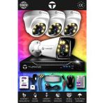TURKNO 4 Kameralı Karie 3 İç Kamera Set 2 TB HDD Full HD Renkli Gece Görüşlü Güvenlik Kamerası Sistemi