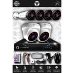 TURKNO 6 Kameralı Galia 2 İç Kamera Set HDD'siz Full HD Gece Görüşlü Güvenlik Kamerası Sistemi