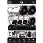 TURKNO 6 Kameralı Galia 3 İç Kamera Set 100 GB HDD Full HD Gece Görüşlü Güvenlik Kamerası Sistemi