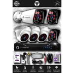 TURKNO 6 Kameralı Karia 3 İç Kamera Set 250 GB HDD Full HD Gece Görüşlü Güvenlik Kamerası Sistemi