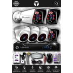 TURKNO 6 Kameralı Karia 3 İç Kamera Set 320 GB HDD Full HD Gece Görüşlü Güvenlik Kamerası Sistemi