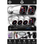 TURKNO 6 Kameralı Karia 3 İç Kamera Set HDD'siz Full HD Gece Görüşlü Güvenlik Kamerası Sistemi