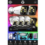 TURKNO 6 Kameralı Karie 3 İç Kamera Set 250 GB HDD Full HD Renkli Gece Görüşlü Güvenlik Kamerası Sistemi