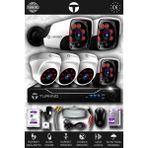TURKNO 6 Kameralı Pania 3 İç Kamera Set 1 TB HDD Full HD Gece Görüşlü Güvenlik Kamerası Sistemi