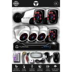 TURKNO 6 Kameralı Pania 3 İç Kamera Set HDD'siz Full HD Gece Görüşlü Güvenlik Kamerası Sistemi
