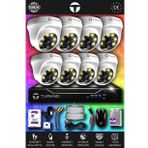 TURKNO 8 Kameralı Domie 8 İç Kamera Set 2 TB HDD Full HD Renkli Gece Görüşlü Güvenlik Kamerası Sistemi
