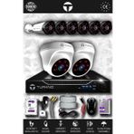 TURKNO 8 Kameralı Galia 2 İç Kamera Set 500 GB HDD Full HD Gece Görüşlü Güvenlik Kamerası Sistemi