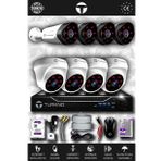 TURKNO 8 Kameralı Galia 4 İç Kamera Set 100 GB HDD Full HD Gece Görüşlü Güvenlik Kamerası Sistemi