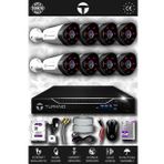 TURKNO 8 Kameralı Galia 8 Dış Kamera Set 250 GB HDD Full HD Gece Görüşlü Güvenlik Kamerası Sistemi