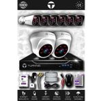 TURKNO 8 Kameralı Karia 2 İç Kamera Set 100 GB HDD Full HD Gece Görüşlü Güvenlik Kamerası Sistemi