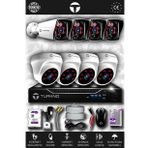 TURKNO 8 Kameralı Karia 4 İç Kamera Set 2 TB HDD Full HD Gece Görüşlü Güvenlik Kamerası Sistemi