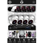 TURKNO 8 Kameralı Pania 4 İç Kamera Set 500 GB HDD Full HD Gece Görüşlü Güvenlik Kamerası Sistemi