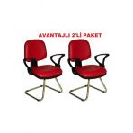 Türksit Kozmo Avantajli 2'li Paket Z Ayak Kirmizi Bekleme Koltuğu